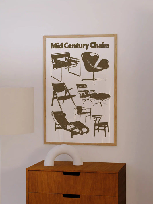 Mid Century Chairs Poster