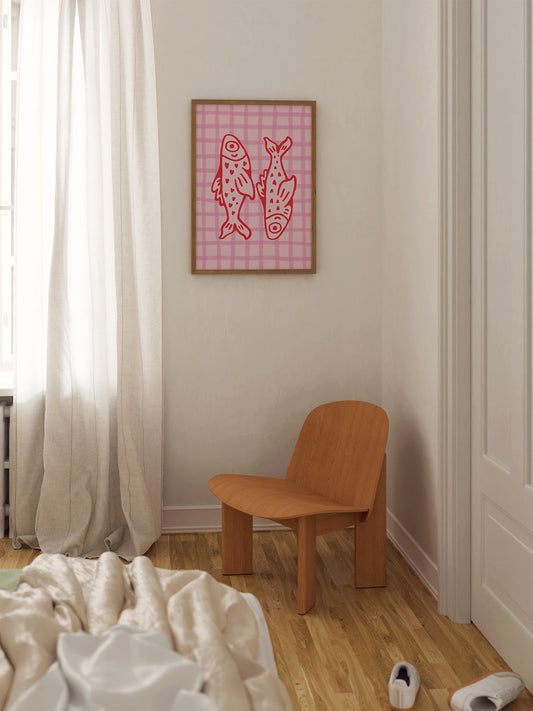 Fische Poster in Rosa-Rot