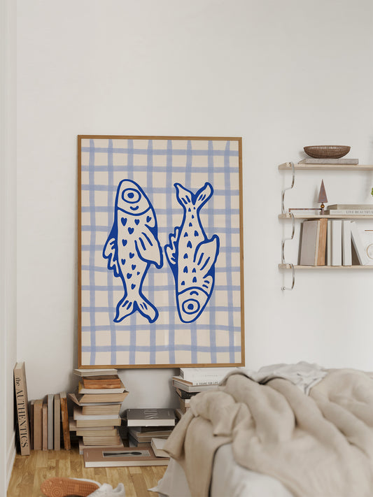 Fische Poster in Blau