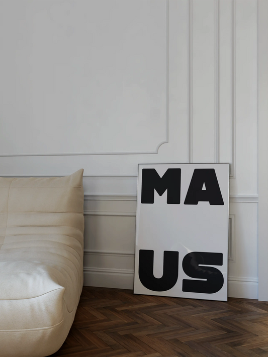 Maus Typografie Poster in schwarz-weiß