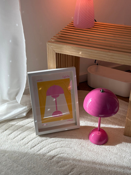 Cozy Lights Poster in Gelb & Rosa