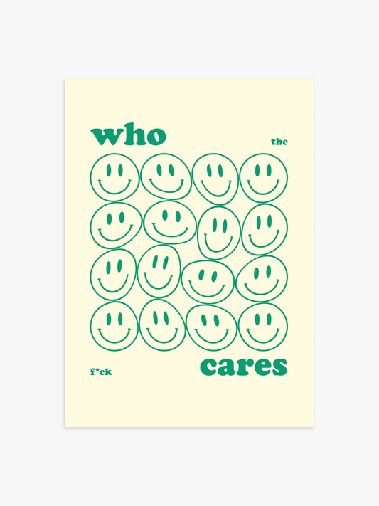 Who Cares Poster in Grün