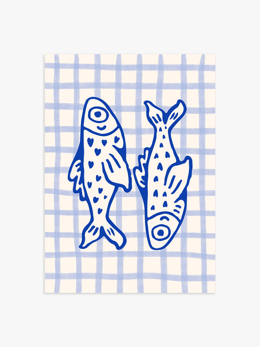 Fische Poster in Blau