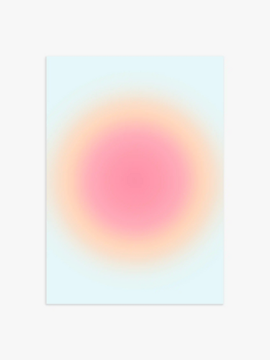 Aura Poster in Blau, Gelb & Rosa
