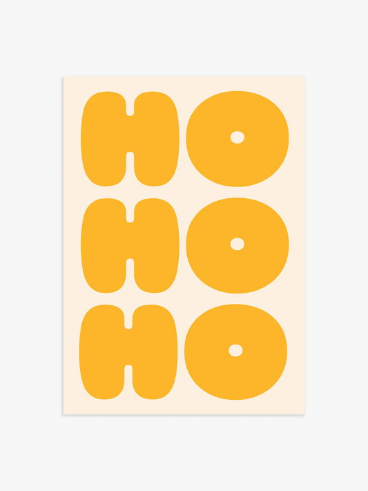 HOHOHO Weihnachts-Poster in Gelb