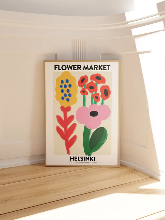 Flower Market Helsinki Poster