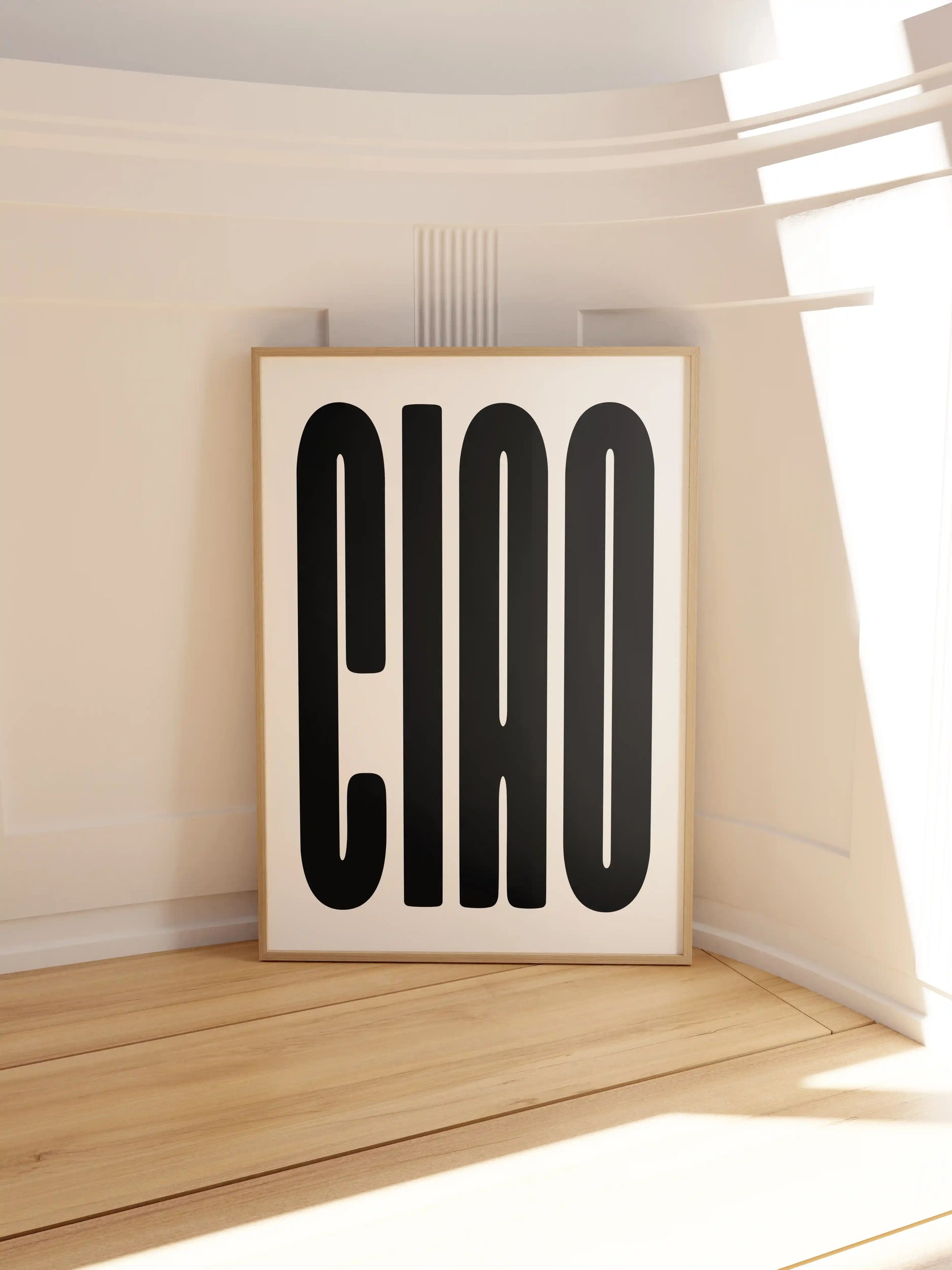 Ciao Poster in Schwarz-Weiß