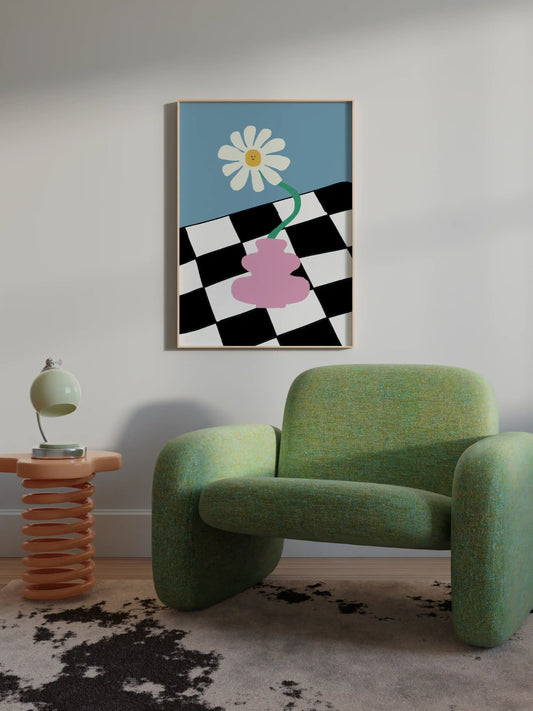 Retro Blumen Poster