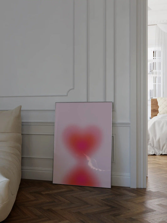 Aura Herz Poster in Rot und Rosa