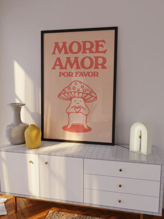 More Amor Por Favor Retro Poster