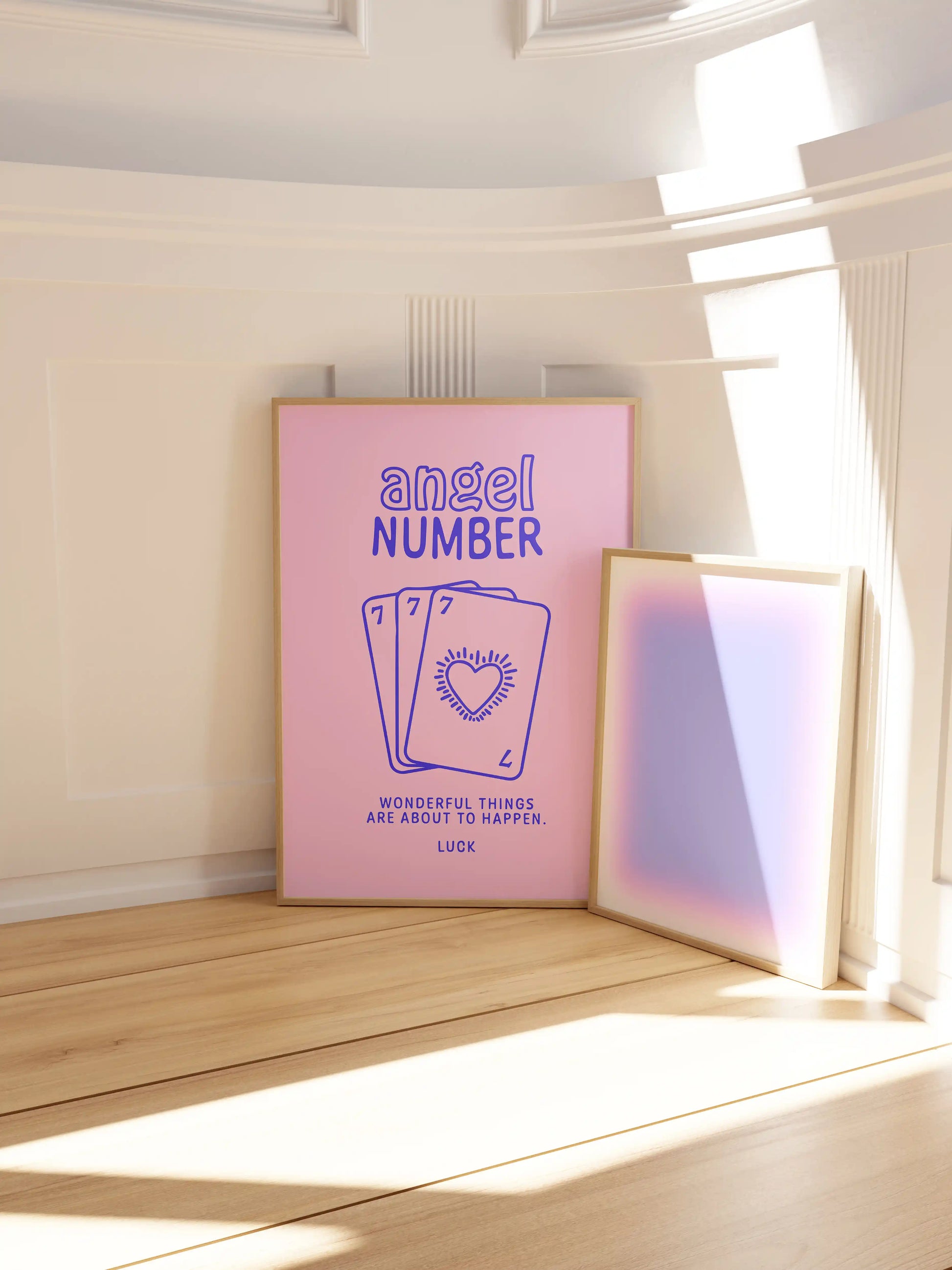 Angel Number 777 Poster in Pink