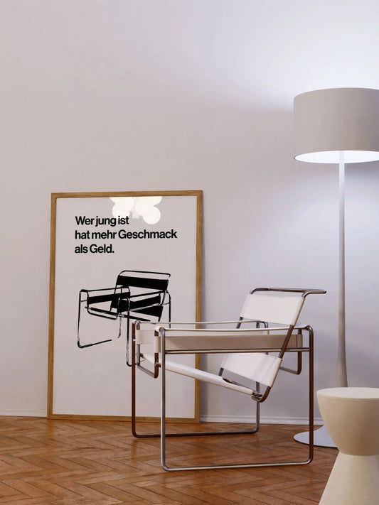 Poster in Schwarz-Weiß mit Wassily Chair