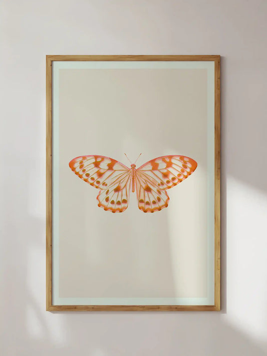 Poster mit Schmetterling in Orange