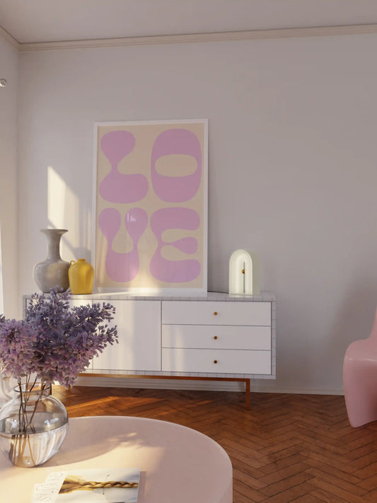 Love Poster in Rosa