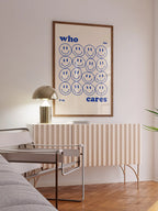 Who Cares Poster in Blau