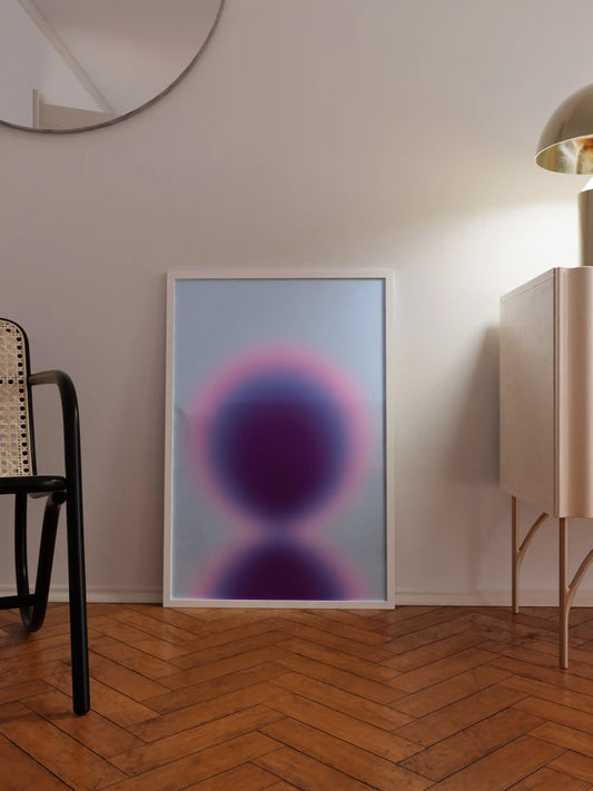 Aura Poster mit Kreis in Blau und Pink