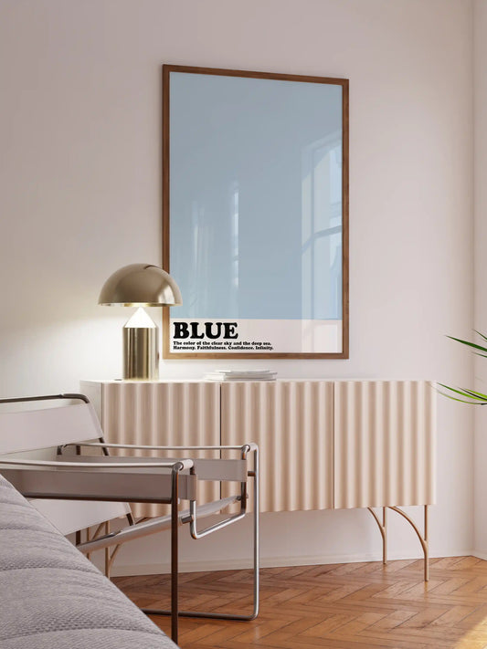 Bedeutung der Farbe blau poster