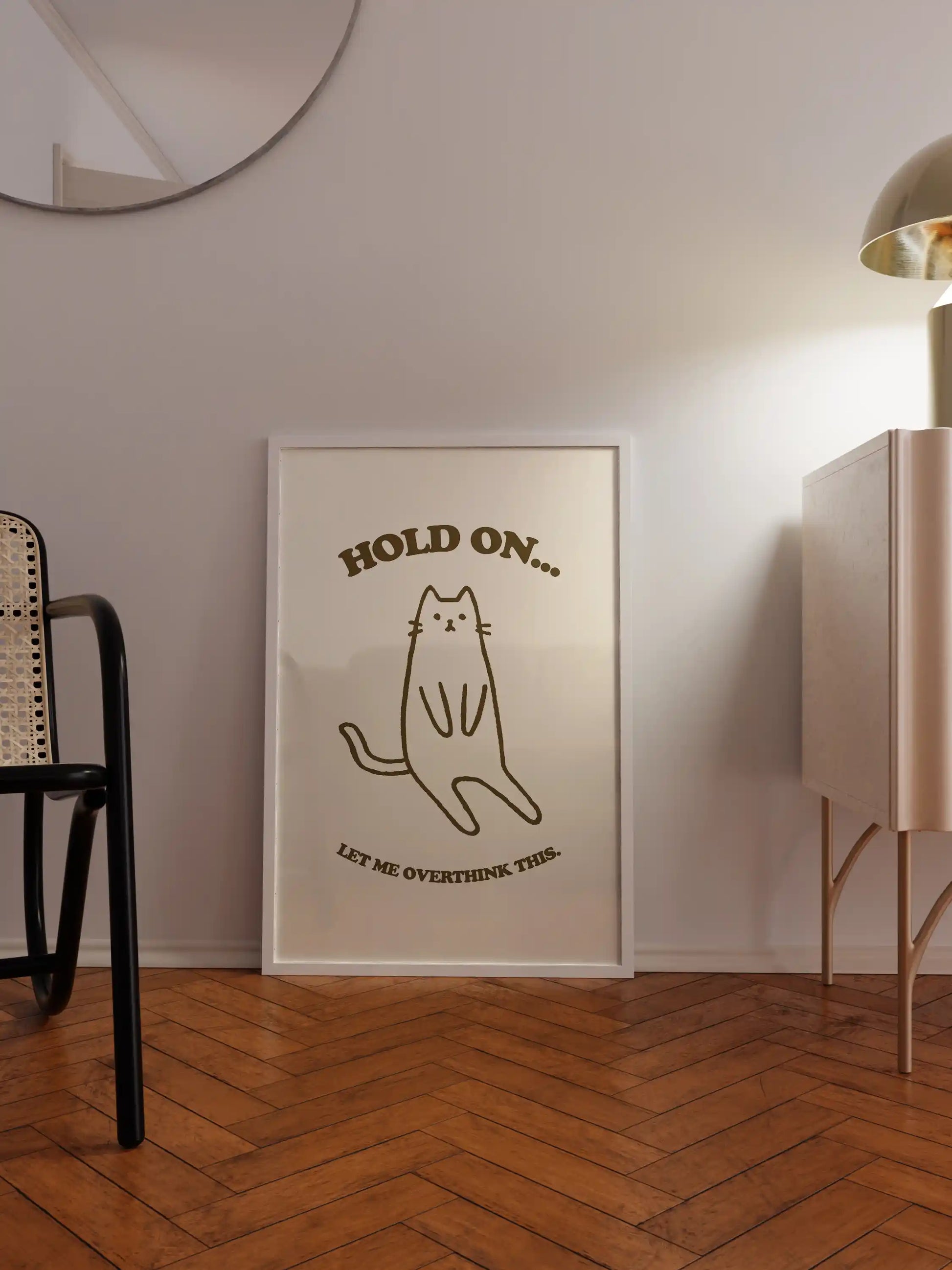 Katzen Poster, Poster mit Katze, Zitat Poster, Wohnzimmer Poster, Beiges Poster 