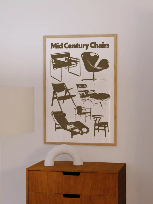 Mid Century Chairs Poster