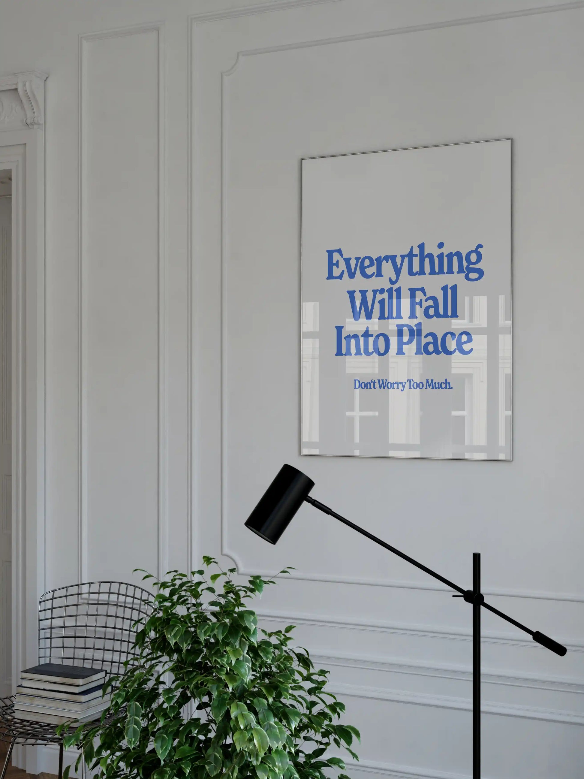 Everything Will Fall Into Place Poster in Blau