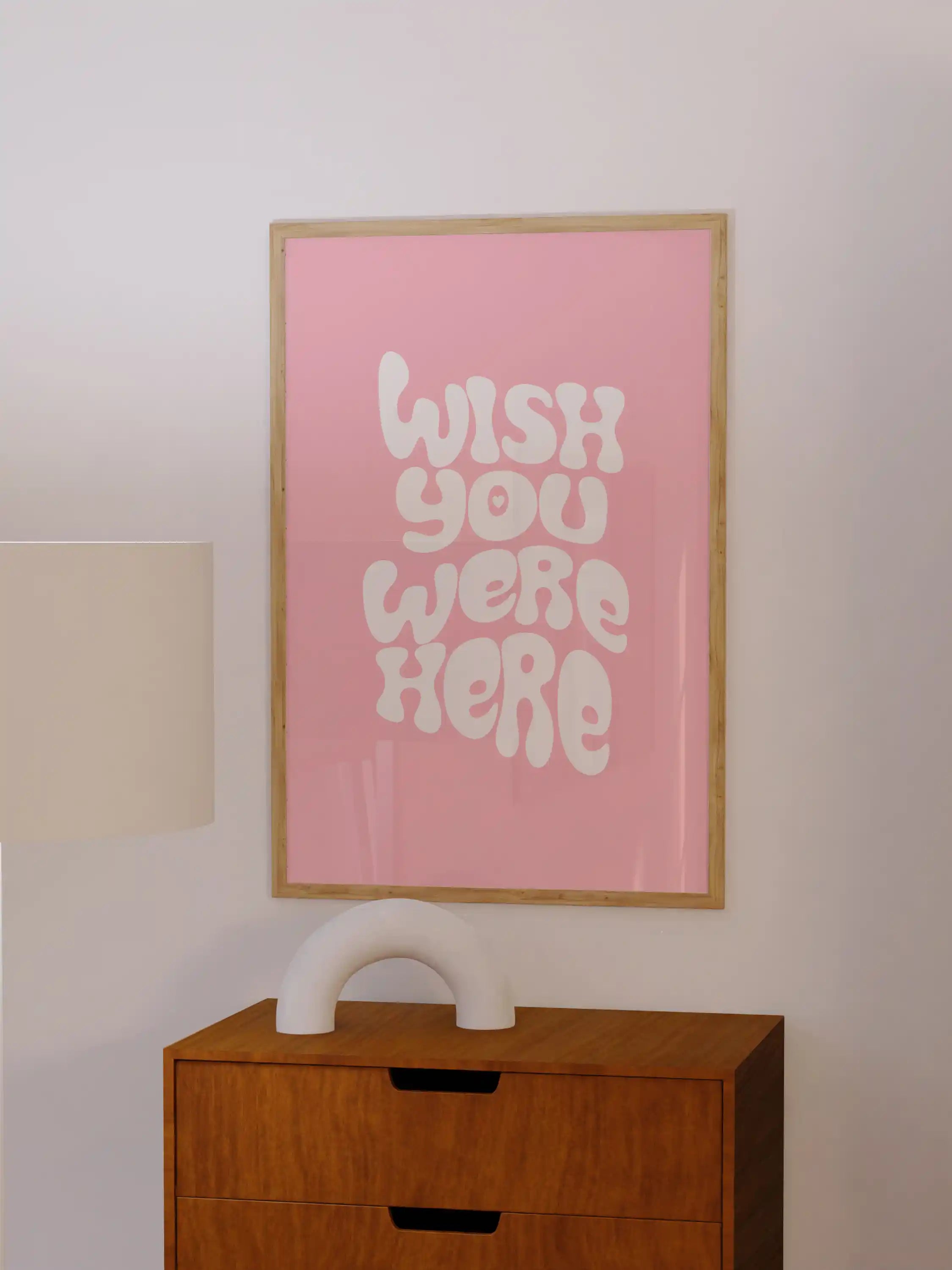 Wish You Were Here Poster in Pink