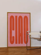 Ciao Poster in Rosa-Orange