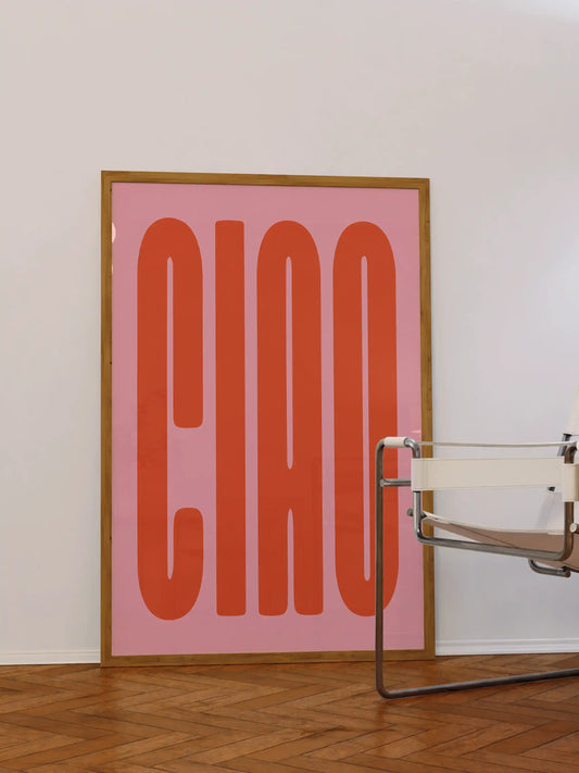 Ciao Poster in Rosa-Orange