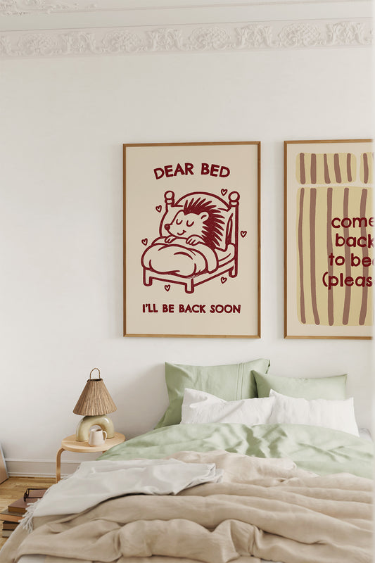 'Dear bed' Igel Poster in Bordeaux