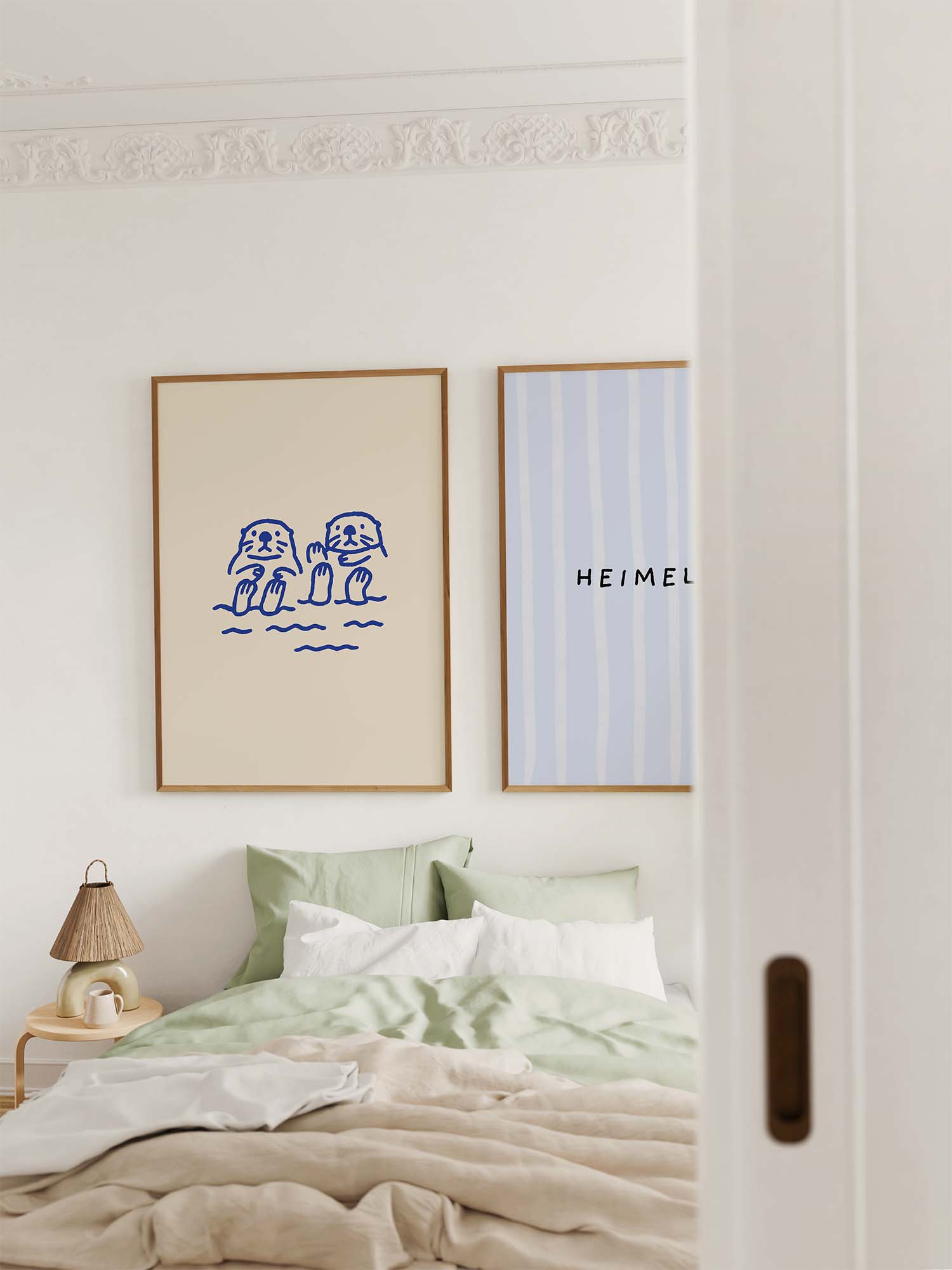 Otter Illustrationsposter in Blau