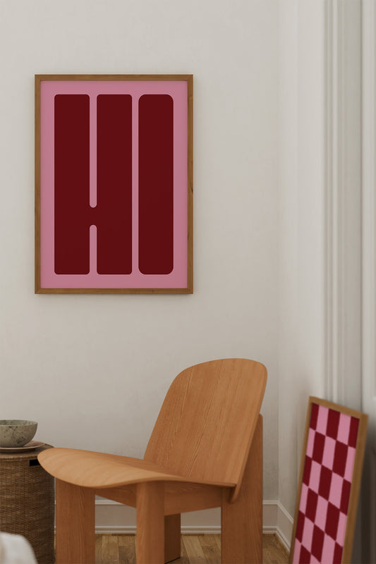 Hi Poster bordeaux-rosa