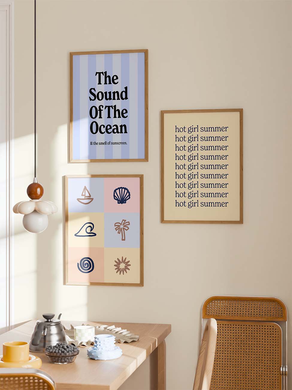 Hot Girl Summer Poster in Gelb-Blau