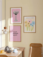 Cin Cin Poster mit Martini in Rosa