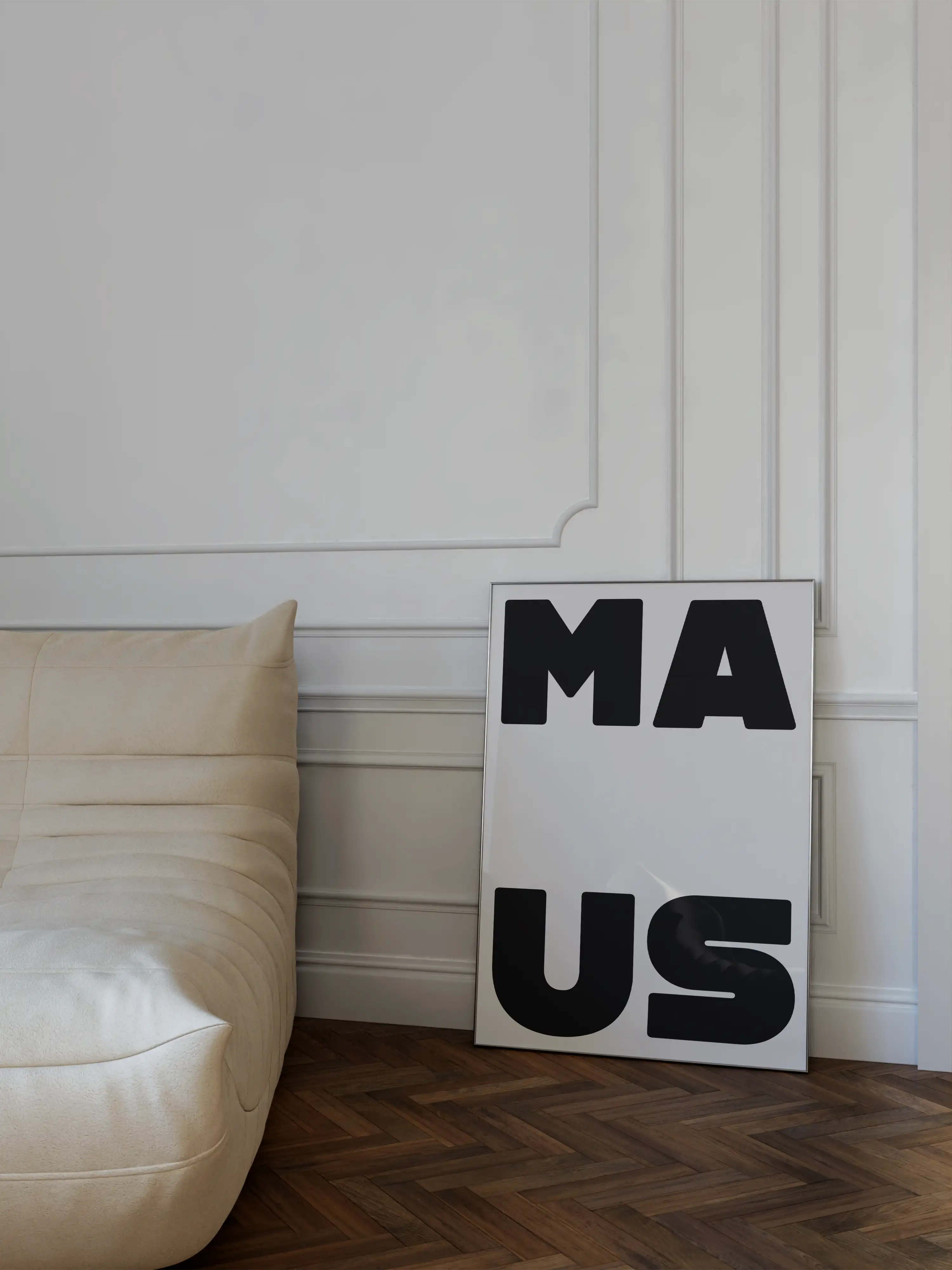 Maus Typografie Poster in schwarz-weiß
