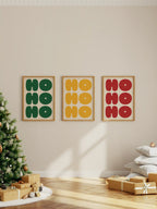 HOHOHO Weihnachts-Poster in Gelb