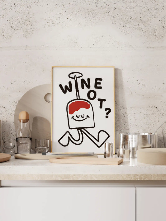 Wine not? Poster in schwarz/rot