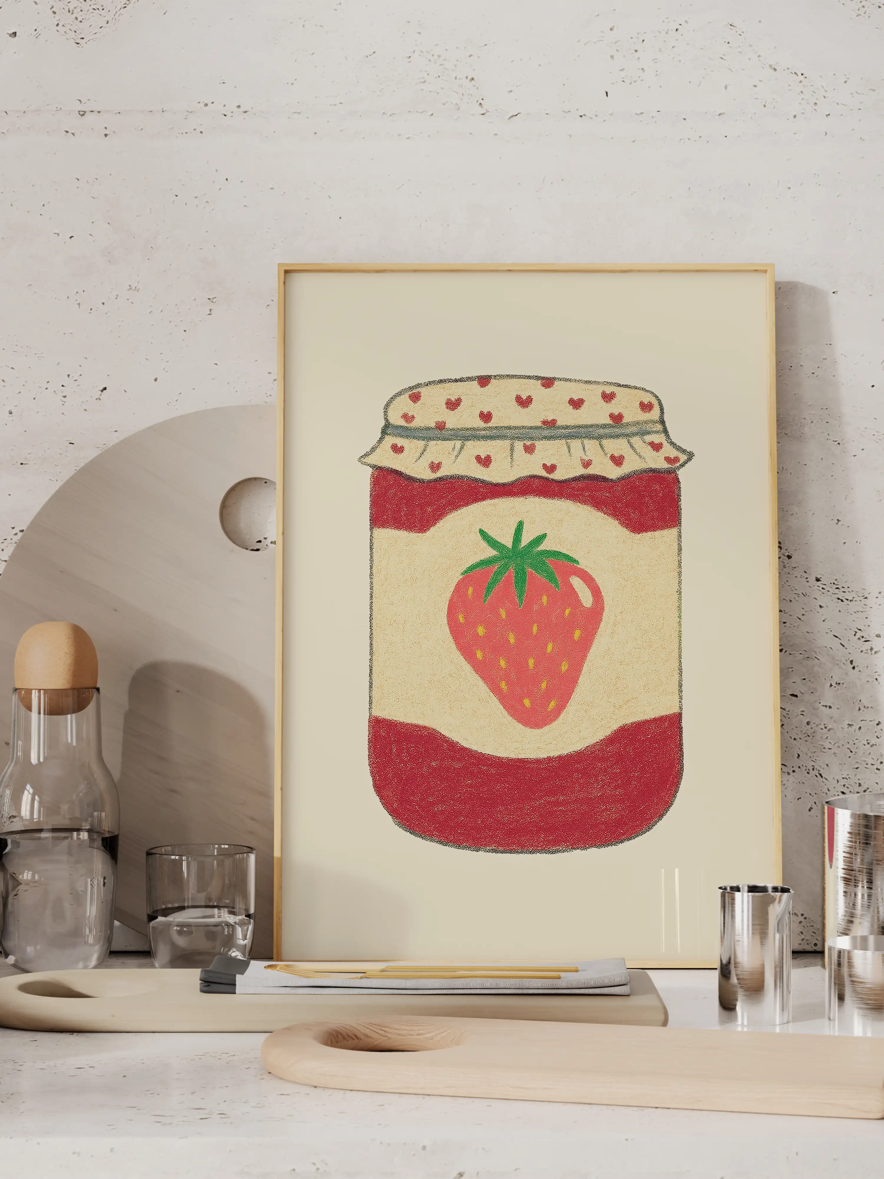 Erdbeer-Marmeladenglas Poster