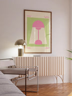 Cozy Lights Poster in Grün & Rosa