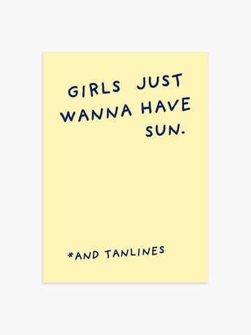 Girls Just Wanna Have Sun Poster in Gelb