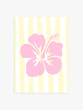 Hibiskus Illustrationsposter in Gelb-Gestreift