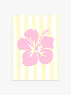 Hibiskus Illustrationsposter in Gelb-Gestreift