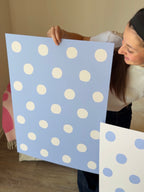 Polka Dot Poster in Hellblau & Creme