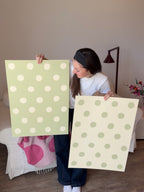 Polka Dot Poster in Gelb & Grün