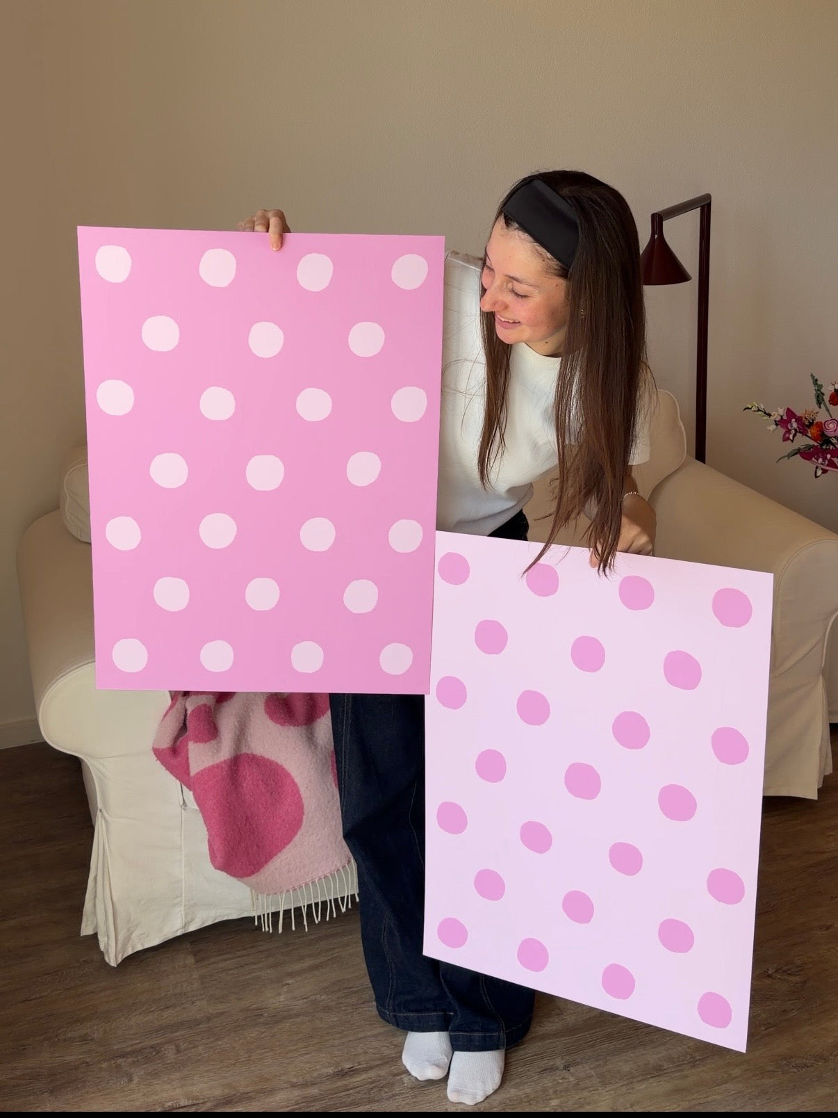 Polka Dot Poster in Pink & Rosa