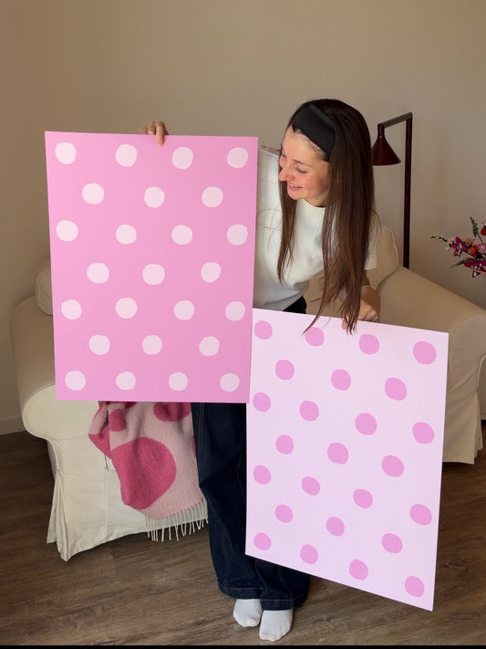 Polka Dot Poster in Pink & Rosa