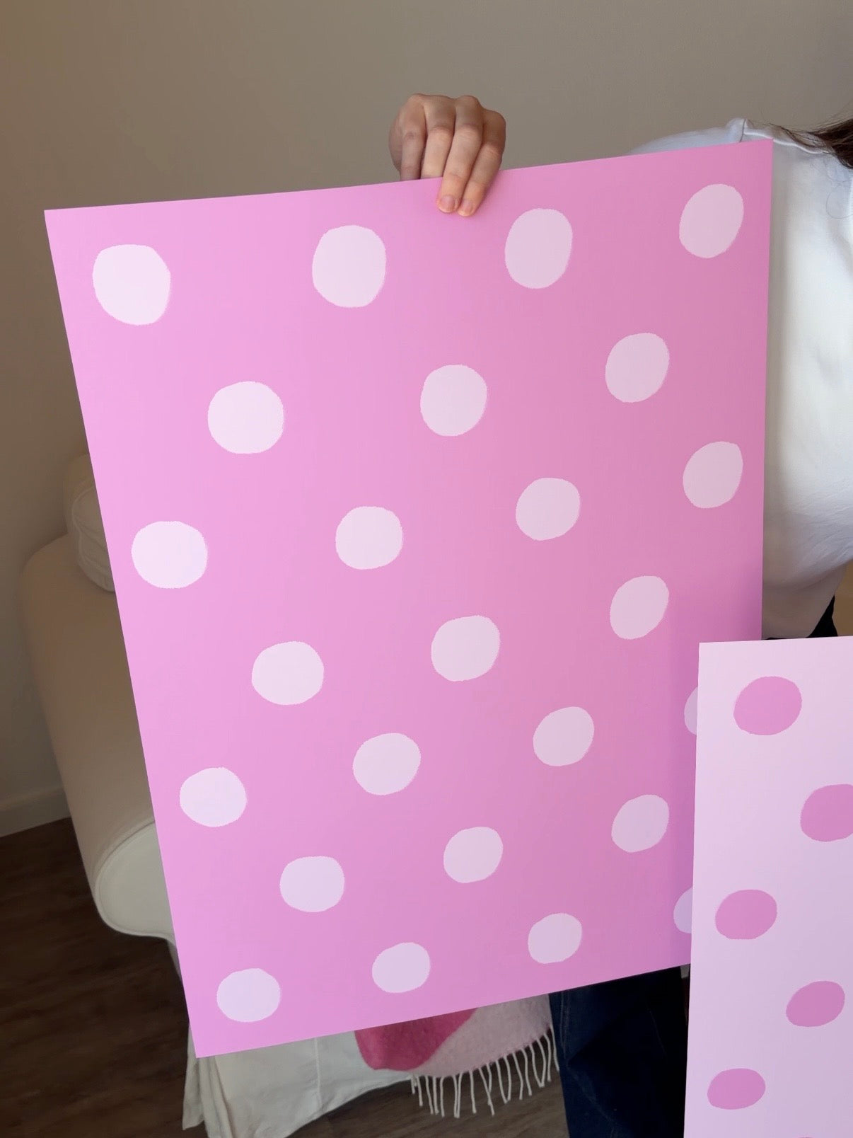 Polka Dot Poster in Pink & Rosa