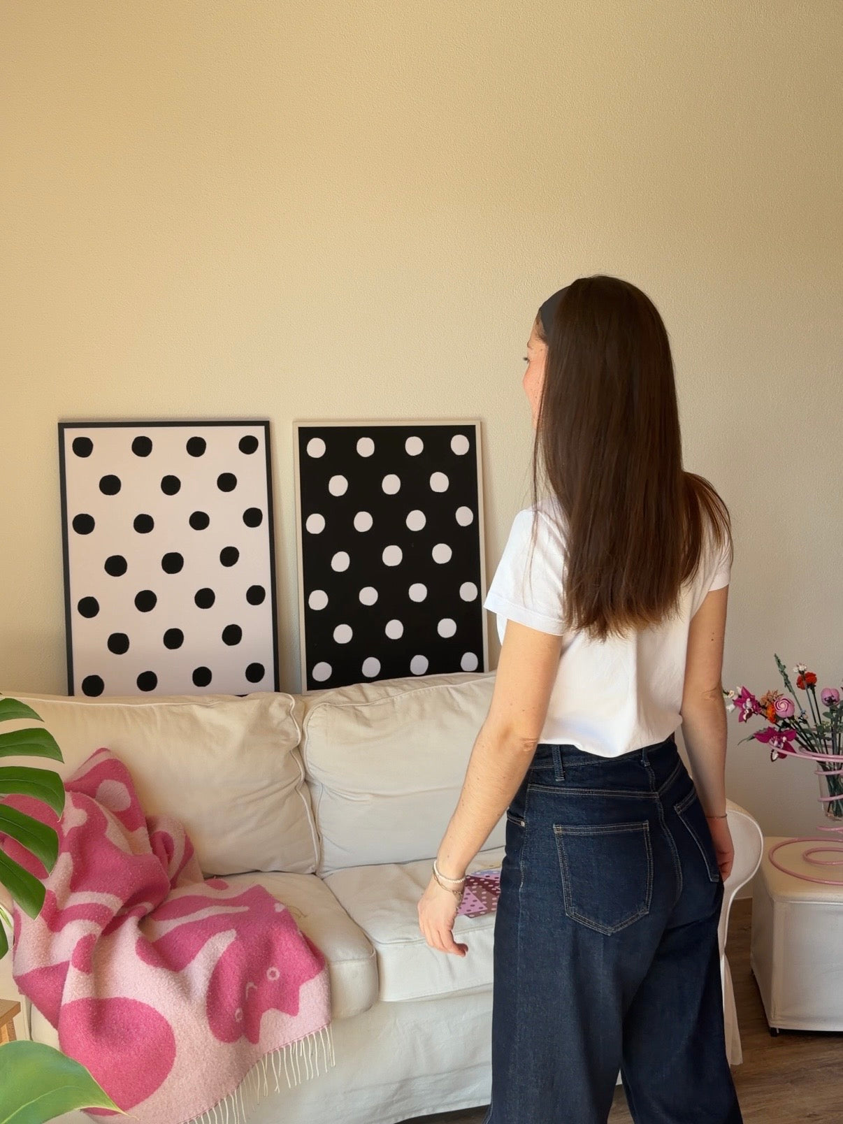 Polka Dot Poster in Schwarz & Weiß