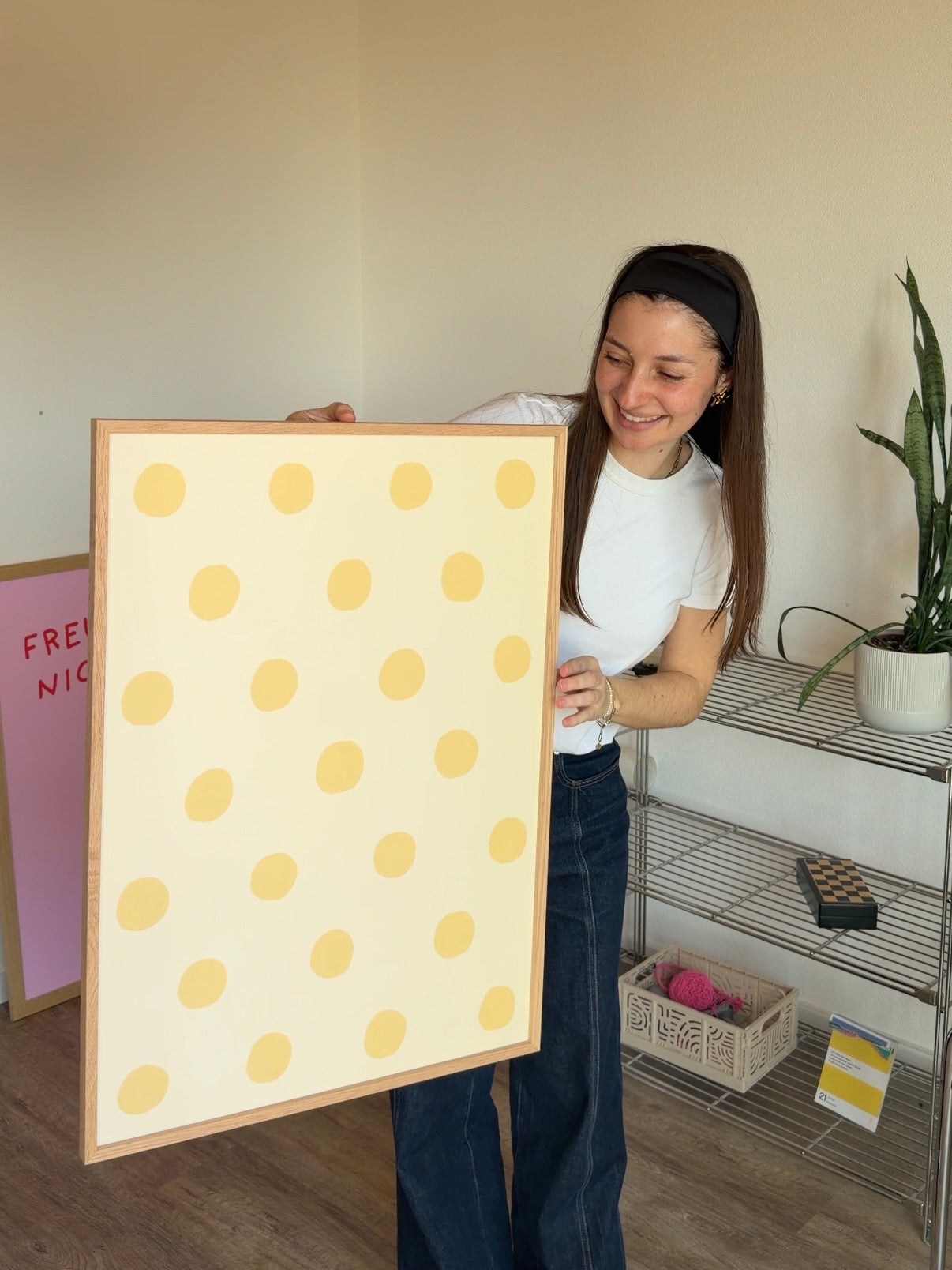 Polka Dot Poster in Buttergelb & Gelb