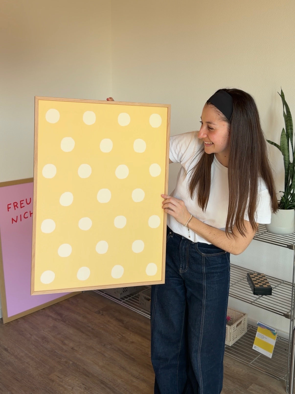 Polka Dot Poster in Gelb & Buttergelb