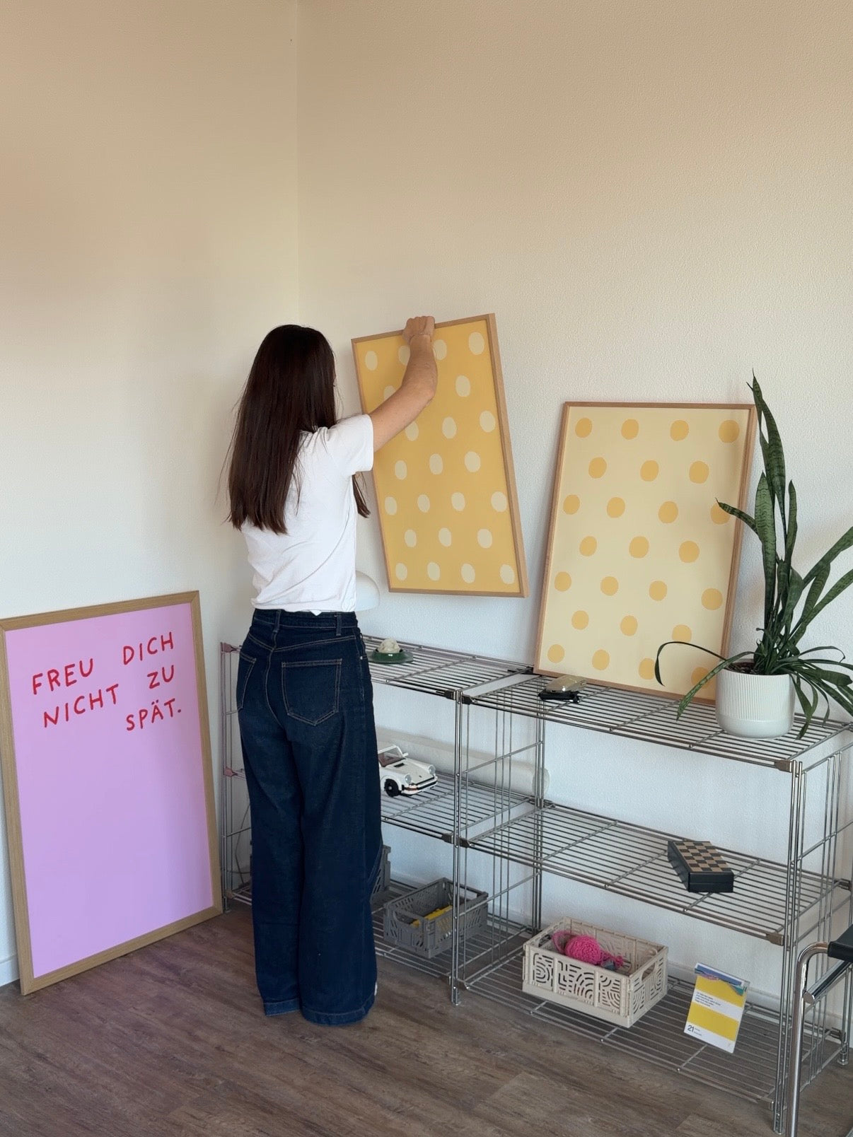 Polka Dot Poster in Gelb & Buttergelb