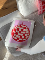 Discokugel Poster in Rosa & Rot